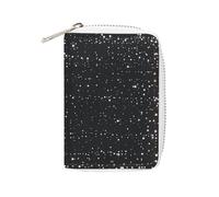 MNVTSKOP Soft Leather Credit Card Holder Bank Card Case Black Shimmering Business Cards Case Purse with 20 Card Slots ID Case Organizer Zipper Wallet for Women Men, Black Shimmering, 3.15 × 4.5 inches