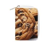 MNVTSKOP Soft Leather Credit Card Holder Bank Card Case Chocolate Cookie Business Cards Case Purse with 20 Card Slots ID Case Organizer Zipper Wallet for Women Men, Chocolate Cookie, 3.15 × 4.5 inches