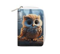 MNVTSKOP Soft Leather Credit Card Holder Bank Card Case Cute Owl Business Cards Case Purse with 20 Card Slots ID Case Organizer Zipper Wallet for Women Men, Cute Owl, 3.15 × 4.5 inches, Casual