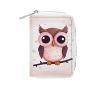 MNVTSKOP Soft Leather Credit Card Holder Bank Card Case Cute Owl Business Cards Case Purse with 20 Card Slots ID Case Organizer Zipper Wallet for Women Men, Cute Owl, 3.15 × 4.5 inches, Casual