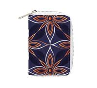 MNVTSKOP Soft Leather Credit Card Holder Bank Card Case Dark Blue And Brown Business Cards Case Purse with 20 Card Slots ID Case Organizer Zipper Wallet for Women Men, Dark Blue And Brown, 3.15 × 4.5