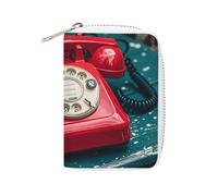 MNVTSKOP Soft Leather Credit Card Holder Bank Card Case England UK Retro London Telephone Business Cards Case Purse with 20 Card Slots ID Case Organizer Zipper Wallet for Women Men, England UK Retro