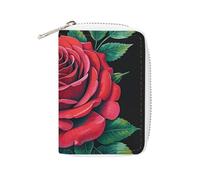 MNVTSKOP Soft Leather Credit Card Holder Bank Card Case Gothic Rose Business Cards Case Purse with 20 Card Slots ID Case Organizer Zipper Wallet for Women Men, Gothic Rose, 3.15 × 4.5 inches, Casual