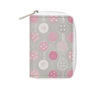 MNVTSKOP Soft Leather Credit Card Holder Bank Card Case Gray White Modern Polka Dot Pattern Business Cards Case Purse with 20 Card Slots ID Case Organizer Zipper Wallet for Women Men, Gray White
