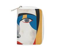 MNVTSKOP Soft Leather Credit Card Holder Bank Card Case Lines Of Face Business Cards Case Purse with 20 Card Slots ID Case Organizer Zipper Wallet for Women Men, Lines Of Face, 3.15 × 4.5 inches