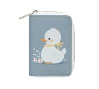 MNVTSKOP Soft Leather Credit Card Holder Bank Card Case Little White Duck Business Cards Case Purse with 20 Card Slots ID Case Organizer Zipper Wallet for Women Men, Little White Duck, 3.15 × 4.5