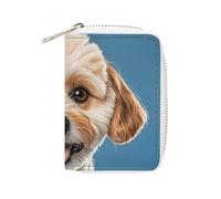 MNVTSKOP Soft Leather Credit Card Holder Bank Card Case Lover Dog Paw Business Cards Case Purse with 20 Card Slots ID Case Organizer Zipper Wallet for Women Men, Lover Dog Paw, 3.15 × 4.5 inches