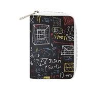 MNVTSKOP Soft Leather Credit Card Holder Bank Card Case Mathematics And Physics Business Cards Case Purse with 20 Card Slots ID Case Organizer Zipper Wallet for Women Men, Mathematics And Physics