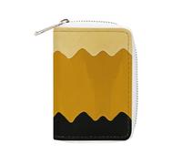 MNVTSKOP Soft Leather Credit Card Holder Bank Card Case Mustard Yellow And Black Business Cards Case Purse with 20 Card Slots ID Case Organizer Zipper Wallet for Women Men, Mustard Yellow And Black
