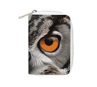 MNVTSKOP Soft Leather Credit Card Holder Bank Card Case Owl Eyes Business Cards Case Purse with 20 Card Slots ID Case Organizer Zipper Wallet for Women Men, Owl Eyes, 3.15 × 4.5 inches, Casual