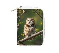 MNVTSKOP Soft Leather Credit Card Holder Bank Card Case Owl Tree Branches Business Cards Case Purse with 20 Card Slots ID Case Organizer Zipper Wallet for Women Men, Owl Tree Branches, 3.15 × 4.5