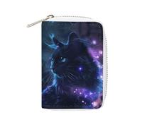 MNVTSKOP Soft Leather Credit Card Holder Bank Card Case Purple And Blue Fireflies Business Cards Case Purse with 20 Card Slots ID Case Organizer Zipper Wallet for Women Men, Purple And Blue Fireflies