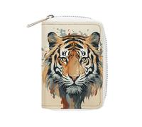 MNVTSKOP Soft Leather Credit Card Holder Bank Card Case Year of The Tiger Tiger Face Business Cards Case Purse with 20 Card Slots ID Case Organizer Zipper Wallet for Women Men, Year of The Tiger Tiger
