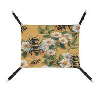 MNVTSKOP Spring Summer Bee Pet Hammock Breathable Cat Hanging Hammock with Adjustable Straps and Metal Hooks Plush Small Animal Soft Hideout Bed for Indoor and Outdoor