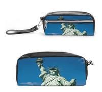 MNVTSKOP Statue of Liberty Makeup Bag Small Cosmetic Travel Case Portable Stationery Organizer for Women Teacher