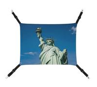 MNVTSKOP Statue of Liberty Pet Hammock Breathable Cat Hanging Hammock with Adjustable Straps and Metal Hooks Plush Small Animal Soft Hideout Bed for Indoor and Outdoor