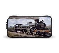 MNVTSKOP Steam Locomotive Train Pencil Case Large Capacity Pencil Pouch Office Pencil Bag for Men Women Desk Organizer