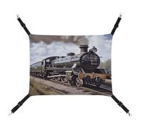 MNVTSKOP Steam Locomotive Train Pet Hammock Breathable Cat Hanging Hammock with Adjustable Straps and Metal Hooks Plush Small Animal Soft Hideout Bed for Indoor and Outdoor