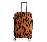 MNVTSKOP Tiger Stripes Orange Luggage Covers Scratch-Resistant Washable Suitcase Cover Polyester Elastic Travel Baggage Protector for Suitcase Protector Cover, White, M