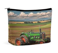 MNVTSKOP Tractor Farm Cosmetic Bag Large Capacity Travel Makeup Bag Trendy Portable Toiletry Bag for Women