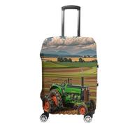 MNVTSKOP Tractor Farm Luggage Covers Scratch-Resistant Washable Suitcase Cover Polyester Elastic Travel Baggage Protector for Suitcase Protector Cover, White, XL