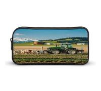 MNVTSKOP Tractor Milk Farm Pencil Case Large Capacity Pencil Pouch Office Pencil Bag for Men Women Desk Organizer