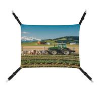 MNVTSKOP Tractor Milk Farm Pet Hammock Breathable Cat Hanging Hammock with Adjustable Straps and Metal Hooks Plush Small Animal Soft Hideout Bed for Indoor and Outdoor