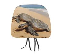 MNVTSKOP Turtles on The Beach Headrest Covers for Cars Universal Anti-Dirty Car Head Rest Protector Easy to Install Durable Breathable Vehicle Accessories for Auto Trucks SUVs