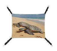 MNVTSKOP Turtles on The Beach Pet Hammock Breathable Cat Hanging Hammock with Adjustable Straps and Metal Hooks Plush Small Animal Soft Hideout Bed for Indoor and Outdoor