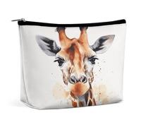 MNVTSKOP Watercolor Giraffe Cosmetic Bag Large Capacity Travel Makeup Bag Trendy Portable Toiletry Bag for Women