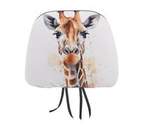 MNVTSKOP Watercolor Giraffe Headrest Covers for Cars Universal Anti-Dirty Car Head Rest Protector Easy to Install Durable Breathable Vehicle Accessories for Auto Trucks SUVs