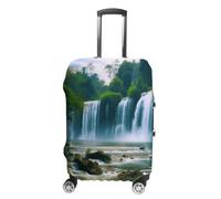 MNVTSKOP Waterfall Scenery Luggage Covers Scratch-Resistant Washable Suitcase Cover Polyester Elastic Travel Baggage Protector for Suitcase Protector Cover, white, Small