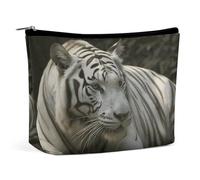 MNVTSKOP White Bengal Tiger Cosmetic Bag Large Capacity Travel Makeup Bag Trendy Portable Toiletry Bag for Women