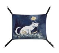 MNVTSKOP White Cat Pet Hammock Breathable Cat Hanging Hammock with Adjustable Straps and Metal Hooks Plush Small Animal Soft Hideout Bed for Indoor and Outdoor