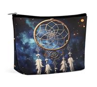MNVTSKOP White Fantasy Dream Catcher Cosmetic Bag Large Capacity Travel Makeup Bag Trendy Portable Toiletry Bag for Women