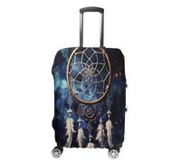 MNVTSKOP White Fantasy Dream Catcher Luggage Covers Scratch-Resistant Washable Suitcase Cover Polyester Elastic Travel Baggage Protector for Suitcase Protector Cover, White, S