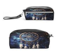 MNVTSKOP White Fantasy Dream Catcher Makeup Bag Small Cosmetic Travel Case Portable Stationery Organizer for Women Teacher