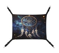 MNVTSKOP White Fantasy Dream Catcher Pet Hammock Breathable Cat Hanging Hammock with Adjustable Straps and Metal Hooks Plush Small Animal Soft Hideout Bed for Indoor and Outdoor