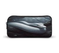 MNVTSKOP White Snake Pencil Case Large Capacity Pencil Pouch Office Pencil Bag for Men Women Desk Organizer