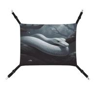 MNVTSKOP White Snake Pet Hammock Breathable Cat Hanging Hammock with Adjustable Straps and Metal Hooks Plush Small Animal Soft Hideout Bed for Indoor and Outdoor