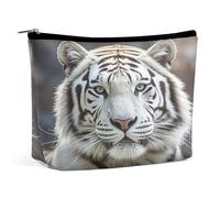 MNVTSKOP White Tiger Cosmetic Bag Large Capacity Travel Makeup Bag Trendy Portable Toiletry Bag for Women