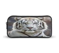 MNVTSKOP White Tiger Pencil Case Large Capacity Pencil Pouch Office Pencil Bag for Men Women Desk Organizer