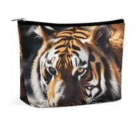 MNVTSKOP Wild Animal Tiger Cosmetic Bag Large Capacity Travel Makeup Bag Trendy Portable Toiletry Bag for Women