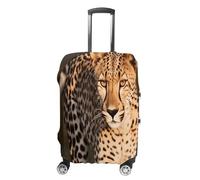 MNVTSKOP Wild Cheetah Luggage Covers Scratch-Resistant Washable Suitcase Cover Polyester Elastic Travel Baggage Protector for Suitcase Protector Cover, White, L
