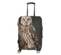 MNVTSKOP Wildlife Animal Owl Luggage Covers Scratch-Resistant Washable Suitcase Cover Polyester Elastic Travel Baggage Protector for Suitcase Protector Cover, White, XL