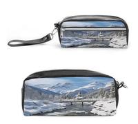MNVTSKOP Winter Landscape in The Alps Makeup Bag Small Cosmetic Travel Case Portable Stationery Organizer for Women Teacher