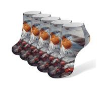 MNVTSKOP Women Socks Bird on Branch Printed Warm Winter Socks Ankle Socks Christmas Socks Running Sock, Bird on Branch, One size