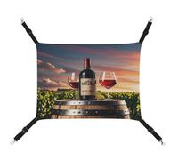 MNVTSKOP Wooden Wine Barrel on Wine Bottle Pet Hammock Breathable Cat Hanging Hammock with Adjustable Straps and Metal Hooks Plush Small Animal Soft Hideout Bed for Indoor and Outdoor