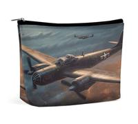 MNVTSKOP World War Aircraft Cosmetic Bag Large Capacity Travel Makeup Bag Trendy Portable Toiletry Bag for Women