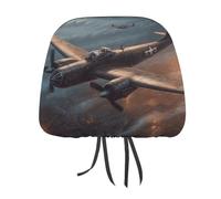 MNVTSKOP World War Aircraft Headrest Covers for Cars Universal Anti-Dirty Car Head Rest Protector Easy to Install Durable Breathable Vehicle Accessories for Auto Trucks SUVs